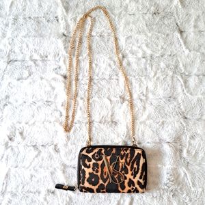 Victoria's Secret cheetah chain cross body wallet card holder.